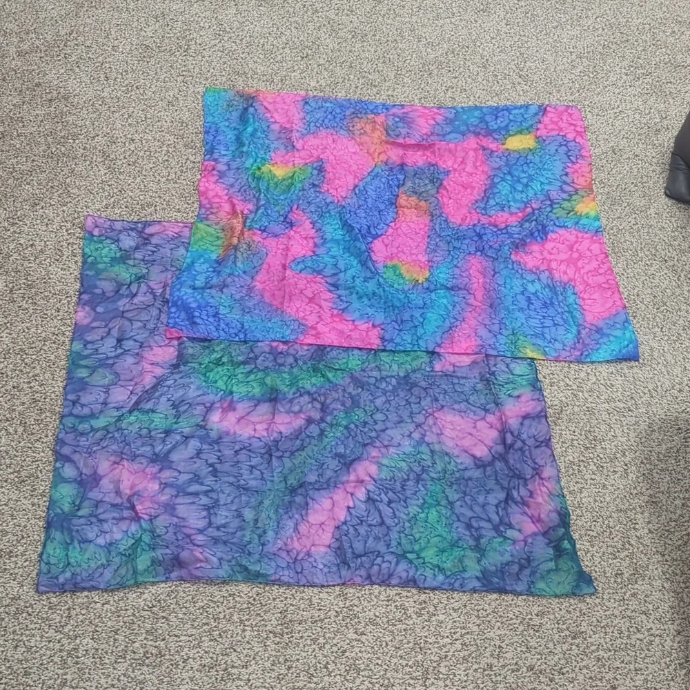 Silk scarf bundle square lightweight colorful